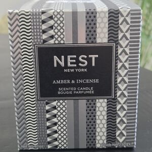 NEST Fragrances Amber & Incense Scented Candle — Black, Gray, White